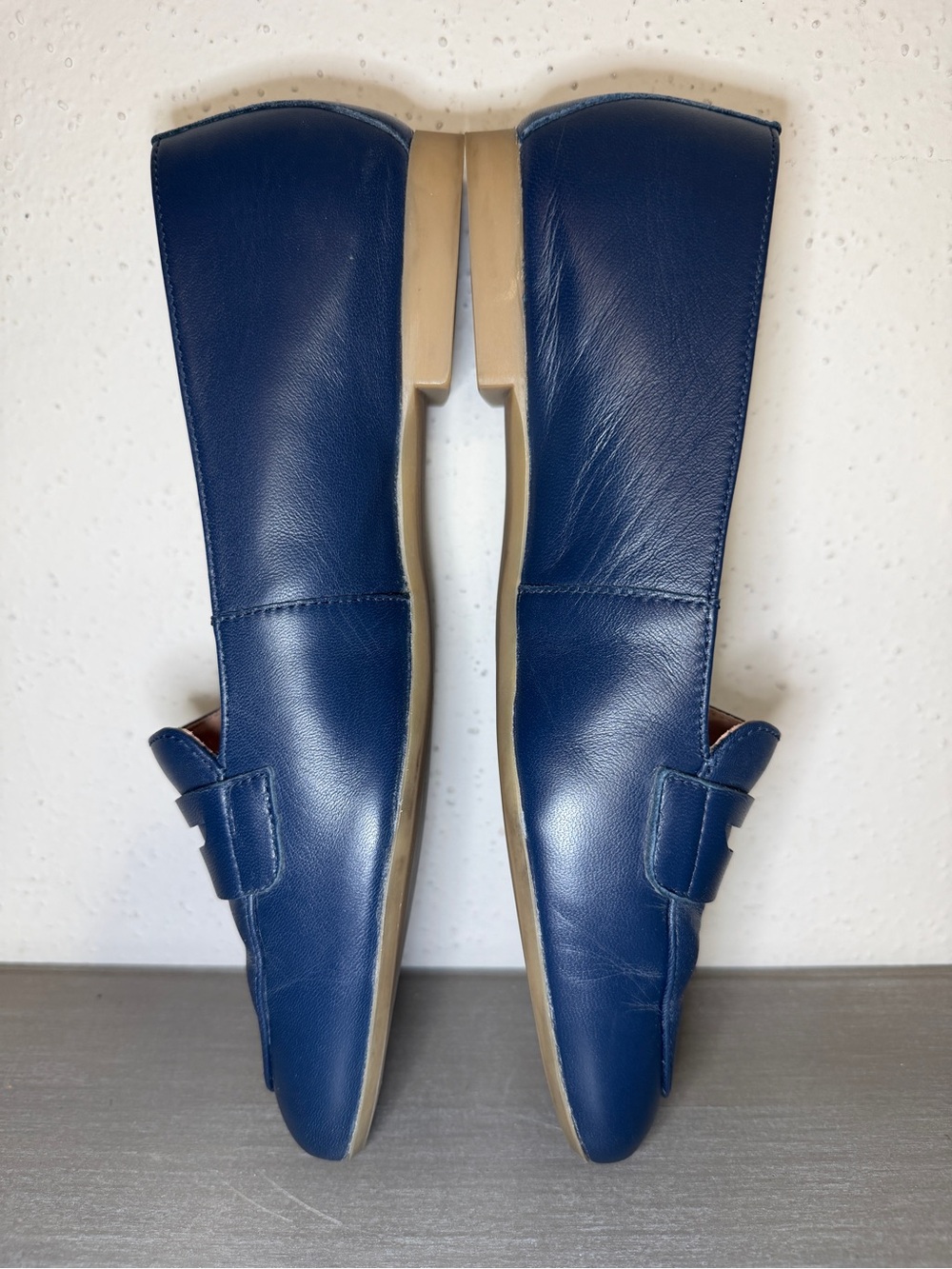 Paul Green Navy Leather Penny Loafers - Picture 7 of 11